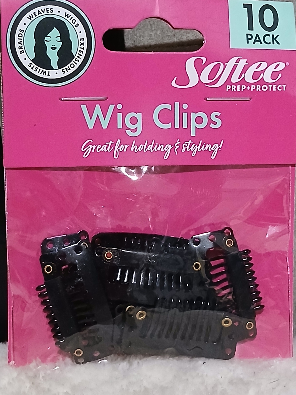 Softee Black Wig Clips - 10 Pack